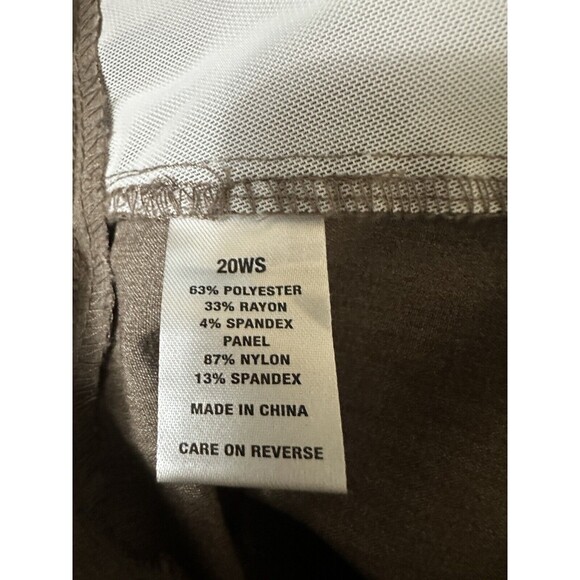 Napa Valley Comfort Waistband Slimming Solution Taupe‎ Dress Pants 20WS Short - Picture 5 of 6